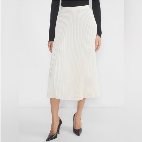 Aritzia Babaton WhitePleated Matte Satin MaxiA-Line Skirt,All Products : American Fashion Style Bags On Sale